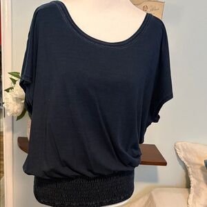 White House Black Market Dark Blue batwing Blouse.